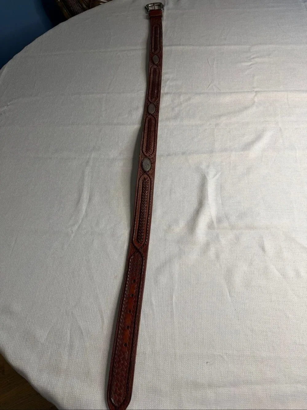 Nocona Brown Cowhide Leather Tooled Western Cowboy Belt Size 40